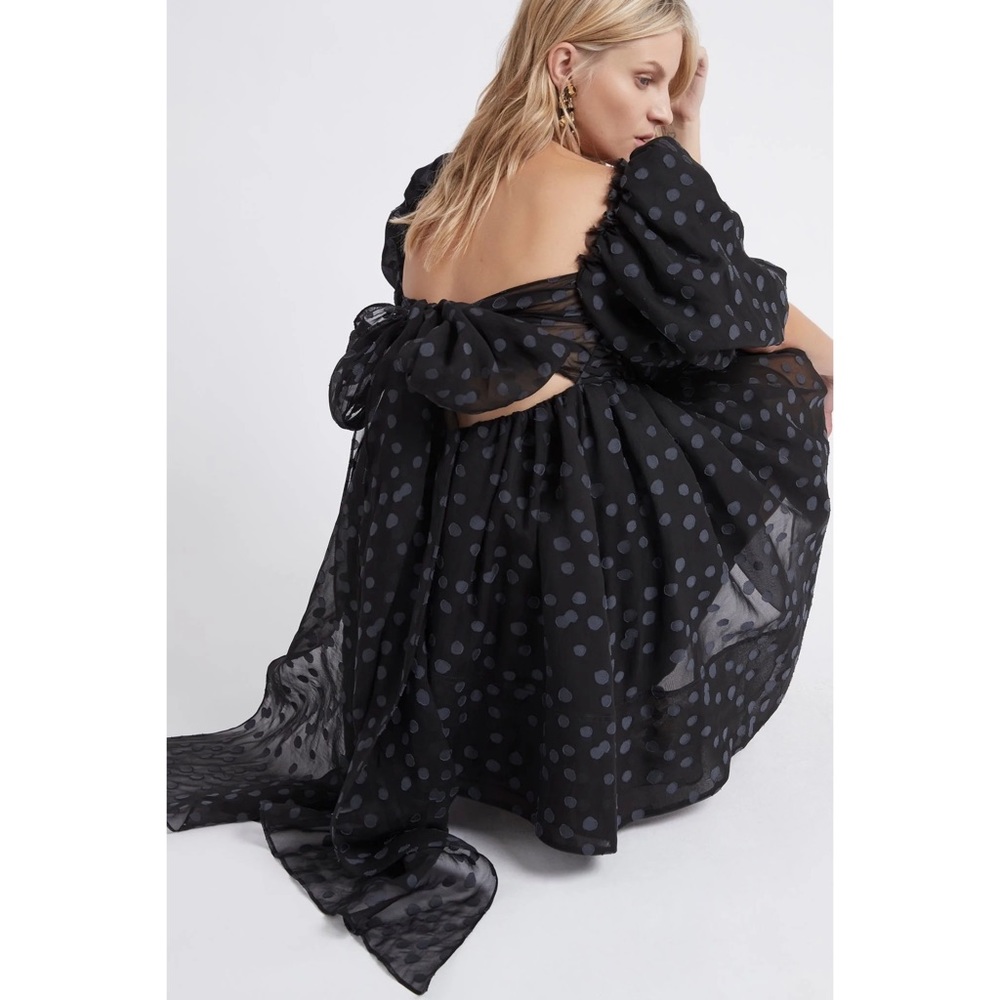 NWOT Aje La Piscine Puff Sleeve Bow Back Mini Dress